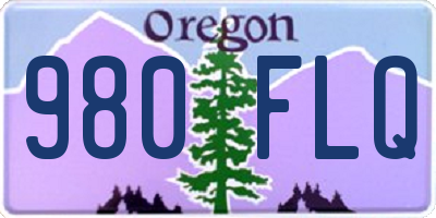 OR license plate 980FLQ