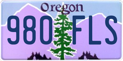 OR license plate 980FLS