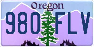 OR license plate 980FLV