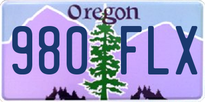 OR license plate 980FLX
