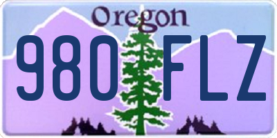 OR license plate 980FLZ