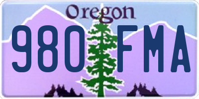 OR license plate 980FMA