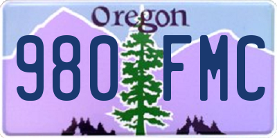 OR license plate 980FMC