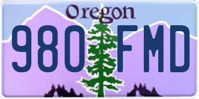 OR license plate 980FMD