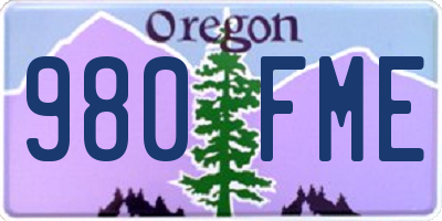 OR license plate 980FME