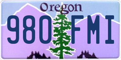 OR license plate 980FMI