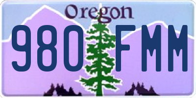 OR license plate 980FMM