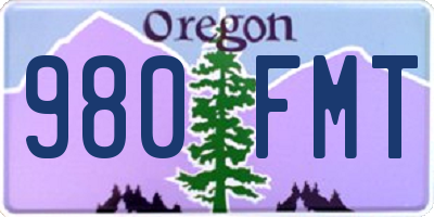 OR license plate 980FMT