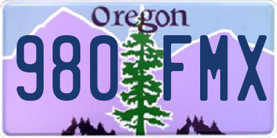 OR license plate 980FMX