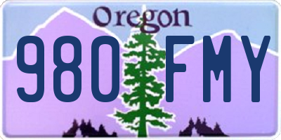 OR license plate 980FMY