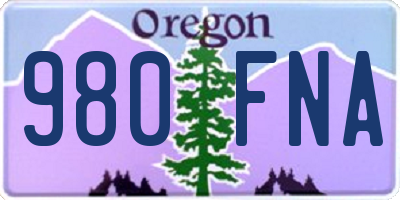 OR license plate 980FNA