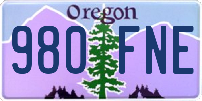 OR license plate 980FNE