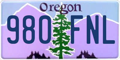 OR license plate 980FNL