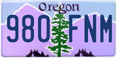 OR license plate 980FNM