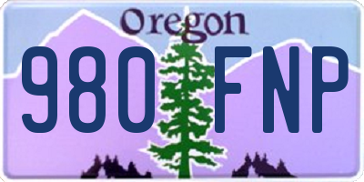 OR license plate 980FNP