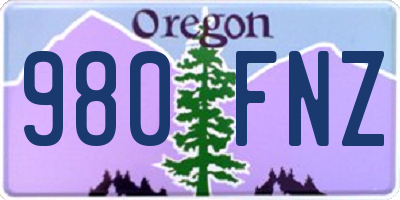 OR license plate 980FNZ