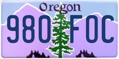 OR license plate 980FOC