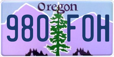 OR license plate 980FOH