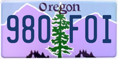 OR license plate 980FOI
