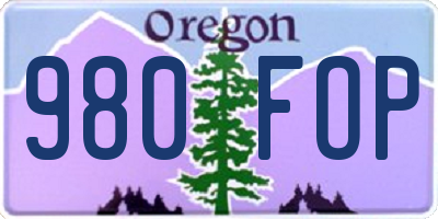 OR license plate 980FOP
