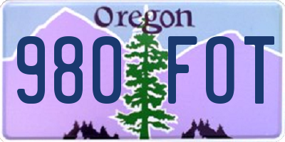 OR license plate 980FOT