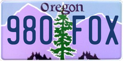 OR license plate 980FOX