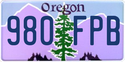 OR license plate 980FPB