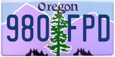 OR license plate 980FPD