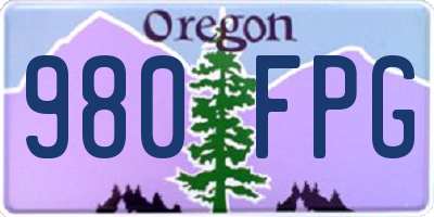 OR license plate 980FPG