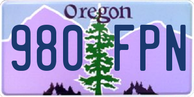 OR license plate 980FPN