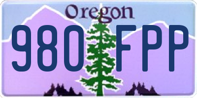OR license plate 980FPP