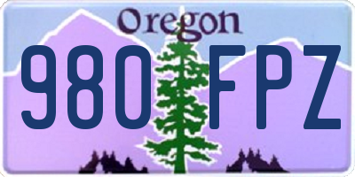 OR license plate 980FPZ