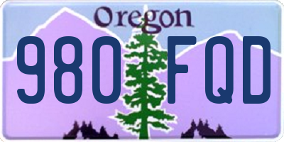 OR license plate 980FQD