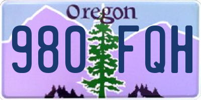 OR license plate 980FQH