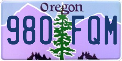 OR license plate 980FQM