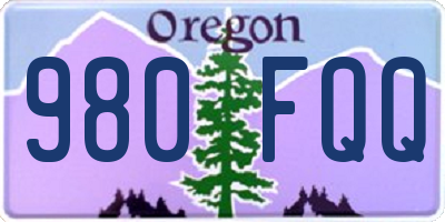 OR license plate 980FQQ