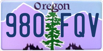 OR license plate 980FQV