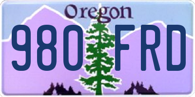 OR license plate 980FRD