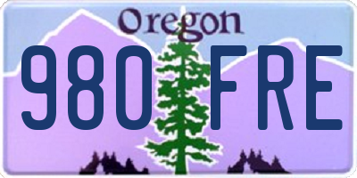 OR license plate 980FRE
