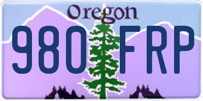 OR license plate 980FRP