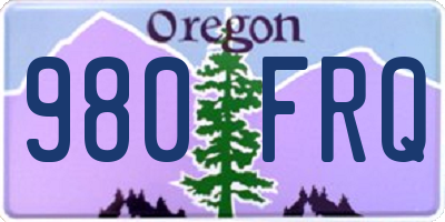OR license plate 980FRQ