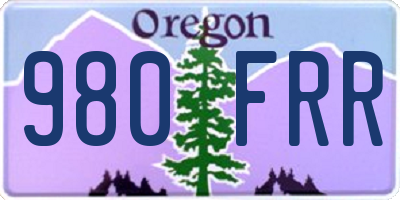 OR license plate 980FRR