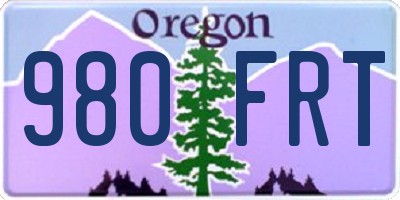 OR license plate 980FRT