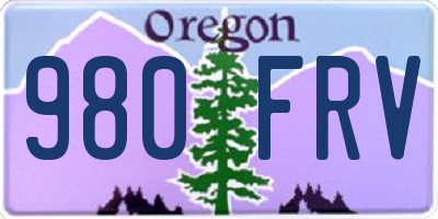 OR license plate 980FRV