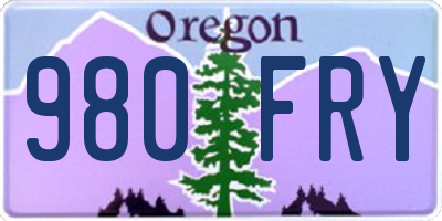 OR license plate 980FRY