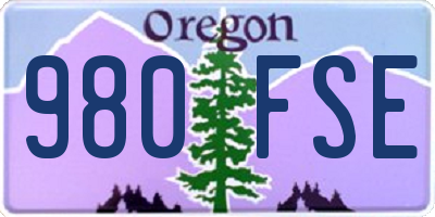 OR license plate 980FSE