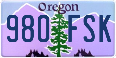 OR license plate 980FSK