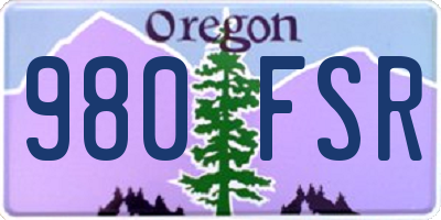 OR license plate 980FSR