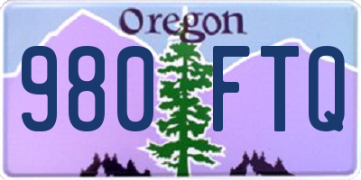 OR license plate 980FTQ