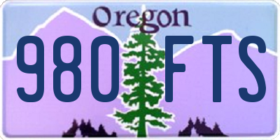 OR license plate 980FTS